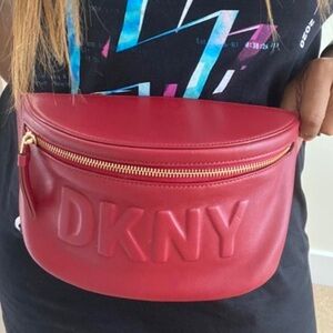DKNY Tilly Logo Fanny Pack Belt Bag Faux Leather